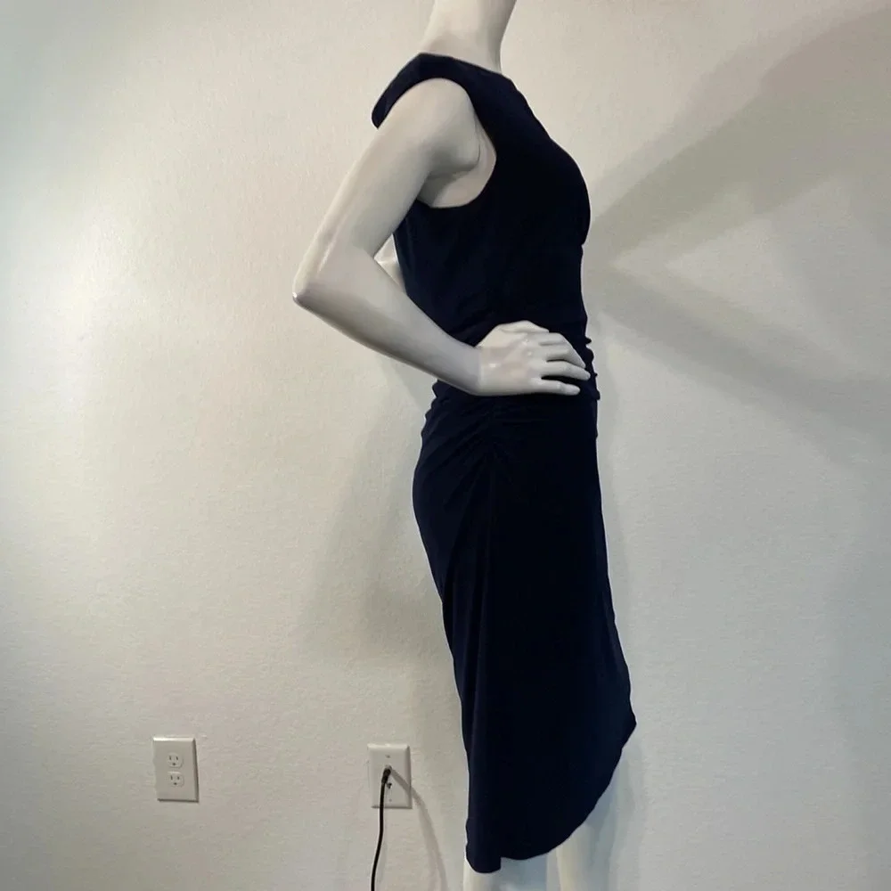 Lauren Ralph Lauren Navy Blue Knee Length Sleeveless Pencil Sheath Dress Size 12